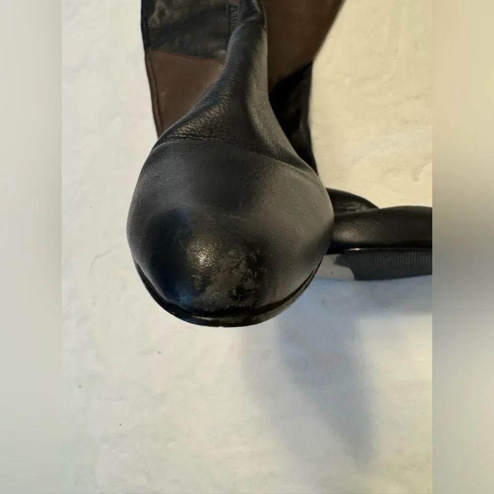 Genuine Leather Over The Knee Women’s Black And Brown Boots Size 8 Handmade